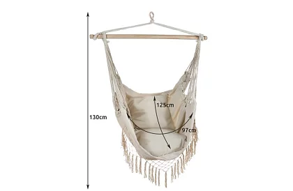 Hamaca suspendată + 2 perne - bej