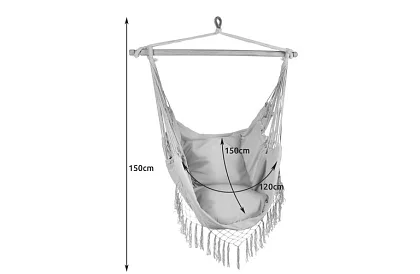 Hamaca suspendată + 2 perne - gri