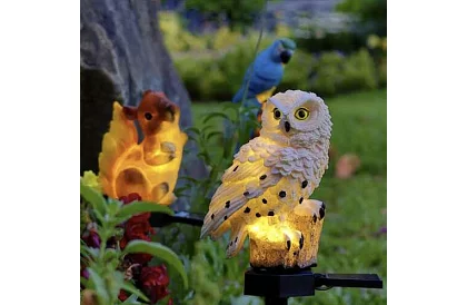 Lampa de grădină solară – bufniță