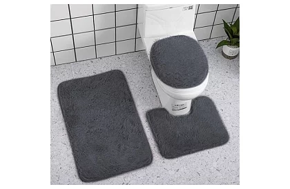 Covoare de baie – set de 3 bucăți - gri