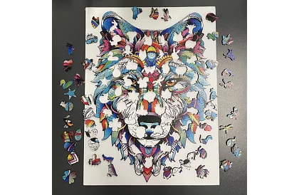 Puzzle din lemn lup - 170 piese - 38 x 27 cm