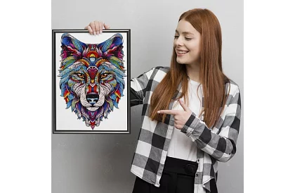 Puzzle din lemn lup - 170 piese - 38 x 27 cm