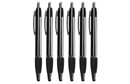 Set de 6 stilouri cu vârf - 3 x albastru + 3 x negru